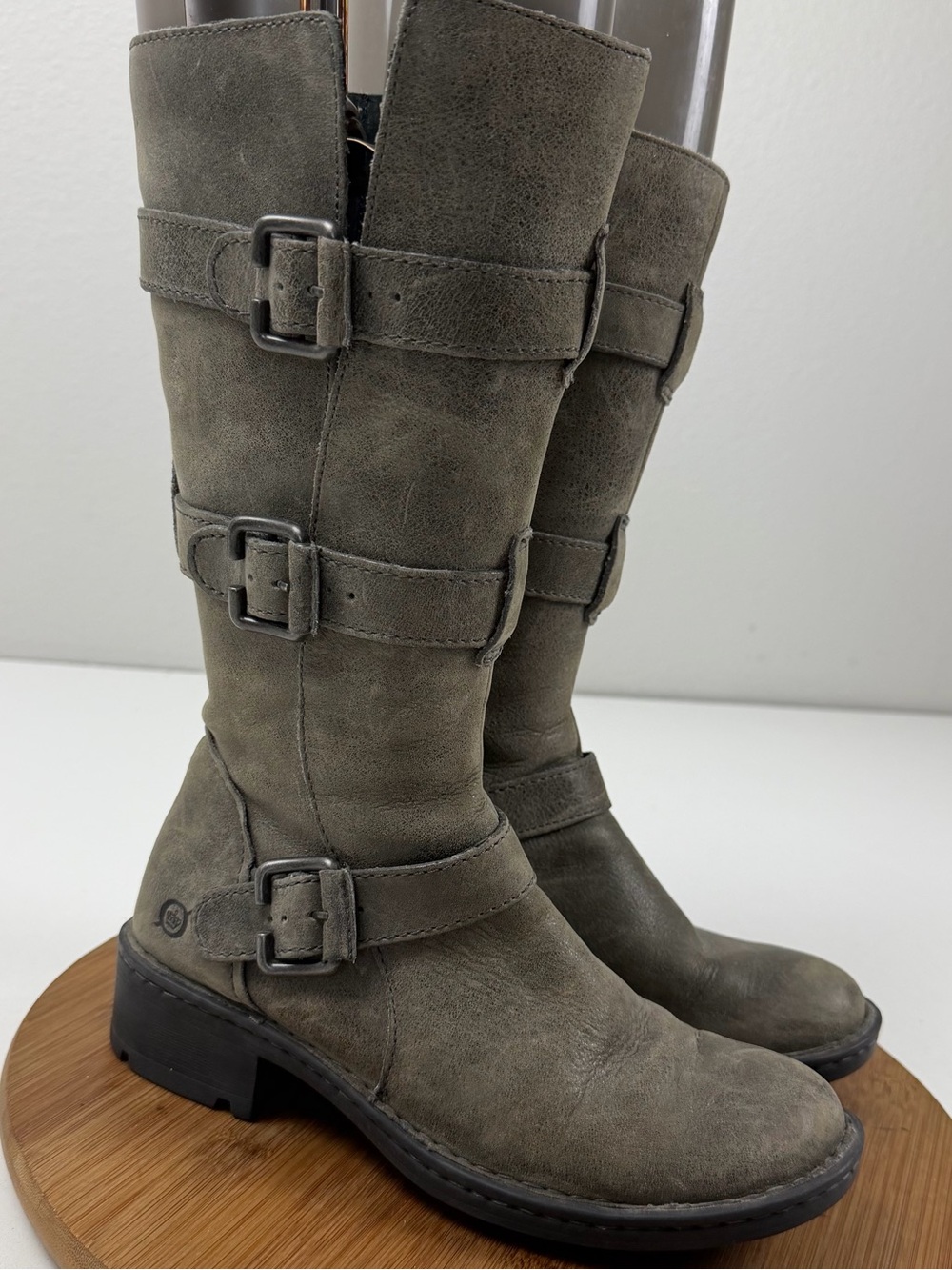 Born Distressed Leather Tall Moto Boots